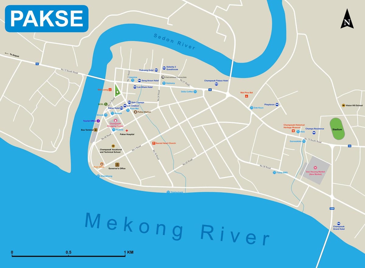 pakse ਨਕਸ਼ਾ ਲਾਓਸ