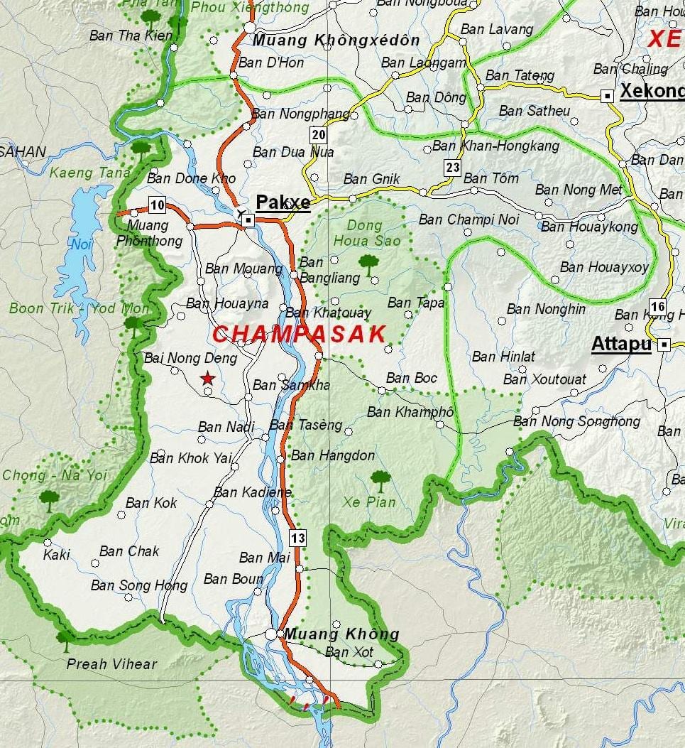 ਨਕਸ਼ਾ ਦੇ champasak ਲਾਓਸ