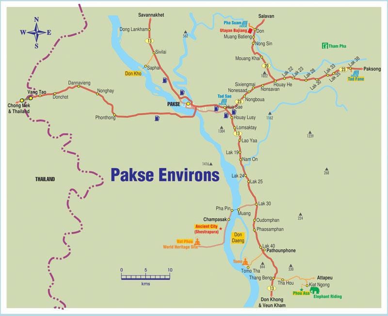 ਨਕਸ਼ਾ ਦੇ pakse ਲਾਓਸ